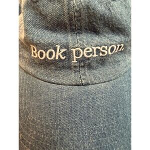 Book of the Month Denim Dad Hat Blue Book Person Embroidered Baseball Cap